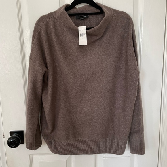 NWT Ann Taylor Funnel-neck Purple/Gray Sweater Small - Picture 4 of 4